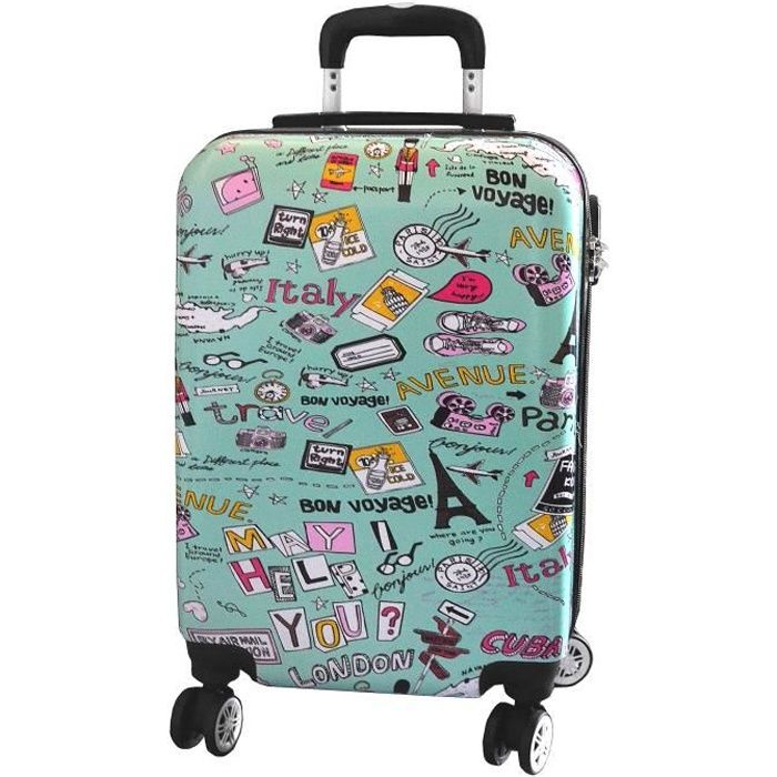 valise cabine enfant voyages pas cher-madisson. (vert)