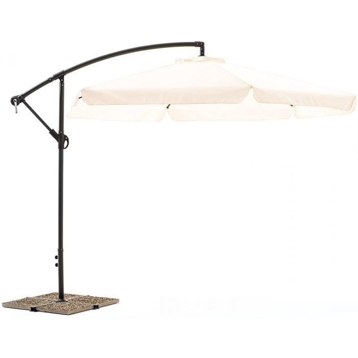 FUBUCA Spring Parasol ECRU, Décentralisé Banane 300x230H Cm Avec Frange