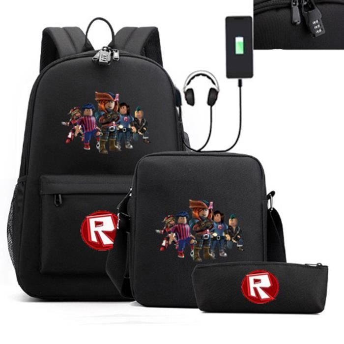 Lot de 3 Sac a dos ecole Cartable college Roblox Sac dos Cartable ecole college scolaire enfant 