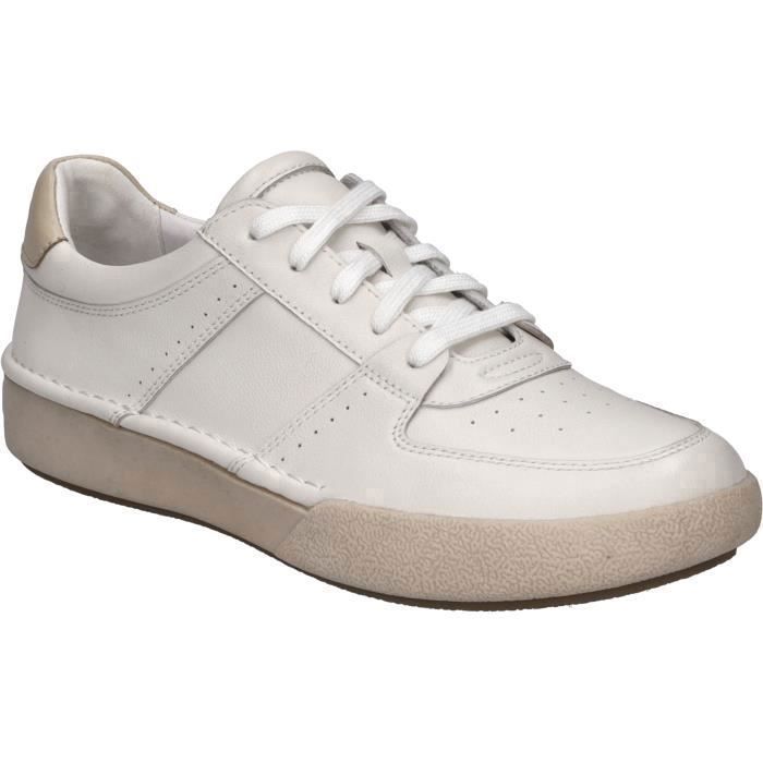 Josef Seibel Baskets pour Femmes - JOSEF SEIBEL Claire 19 - Blanc - Cuir - Lacets - Plat