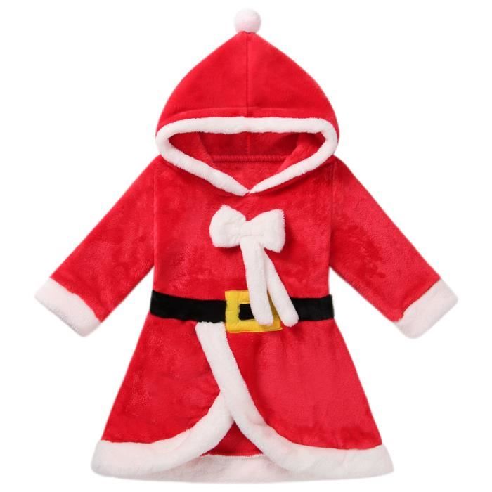 Inhzoy Enfant Fille Robe Noel Bebe Robe Bapteme Mariage Soiree Parties Costume Robe A Capuche Hiver 9 Mois 3 Ans Rouge Cdiscount Pret A Porter