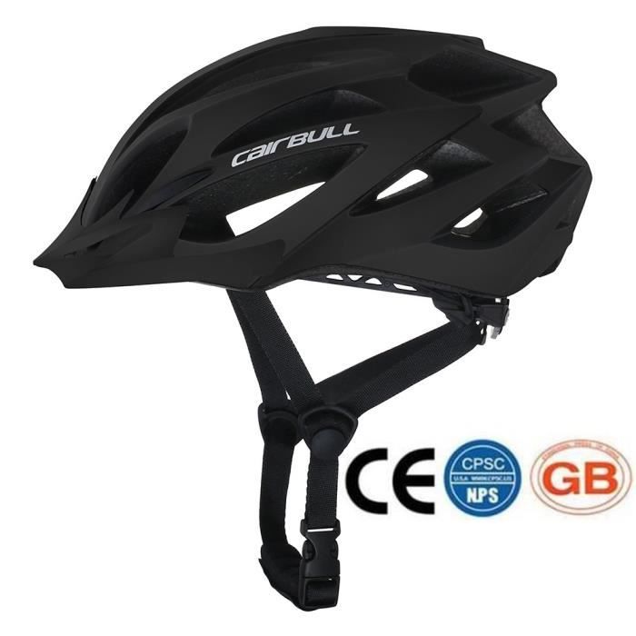 Casque VTT LEOCLOTHO - Noir - Protection Professionnelle - Réglable 55-61 cm - Ultra léger-Casque noir + décoration texte blanc