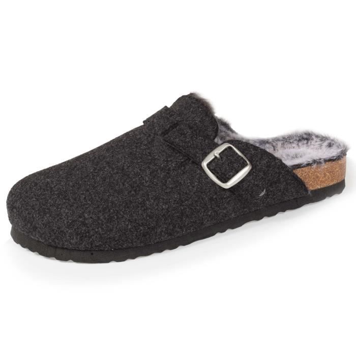 Chaussons Mules En Suédine, Semelle Ergonomique Confort Garçon Isotoner