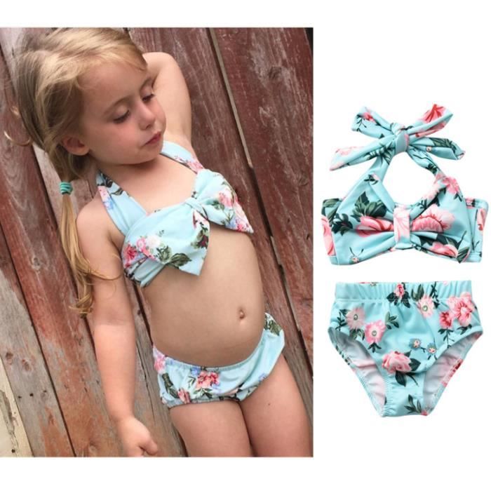 Kalavika Maillots de Bain 2Pcs Bikini Enfant Maillot de Bain Bébé Fille  3-4ans, Vert clair Vert clair - Cdiscount Prêt-à-Porter