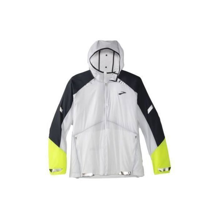 Brooks Run Visible - Veste de running blanche réfléchissante convertible en gilet déperlante 2 poches M Brooks Run Visible - Veste de running blanche réfléchissante convertible en gilet déperlante 2 poches M
