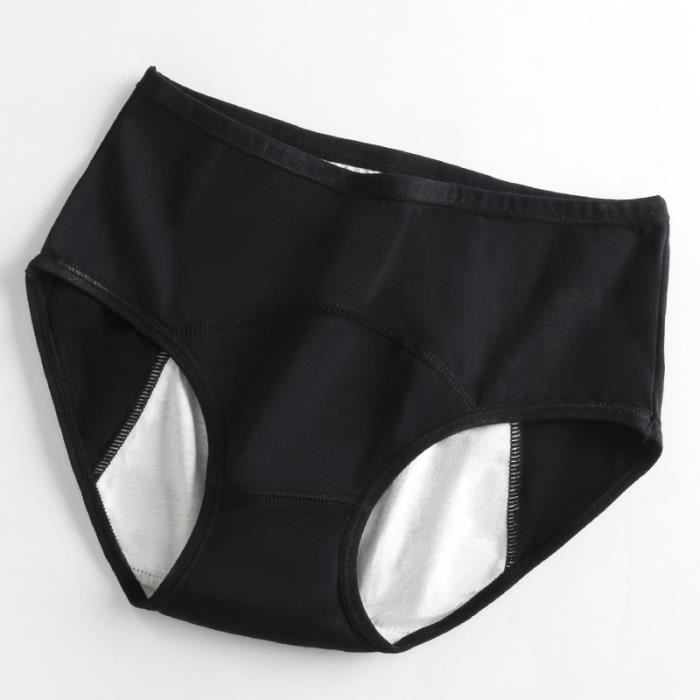Slip Incontinence Femme Noir Uni - Imperméable Avec Coussin Intégré - Marque Undercover - Neuf Sous Emballage
