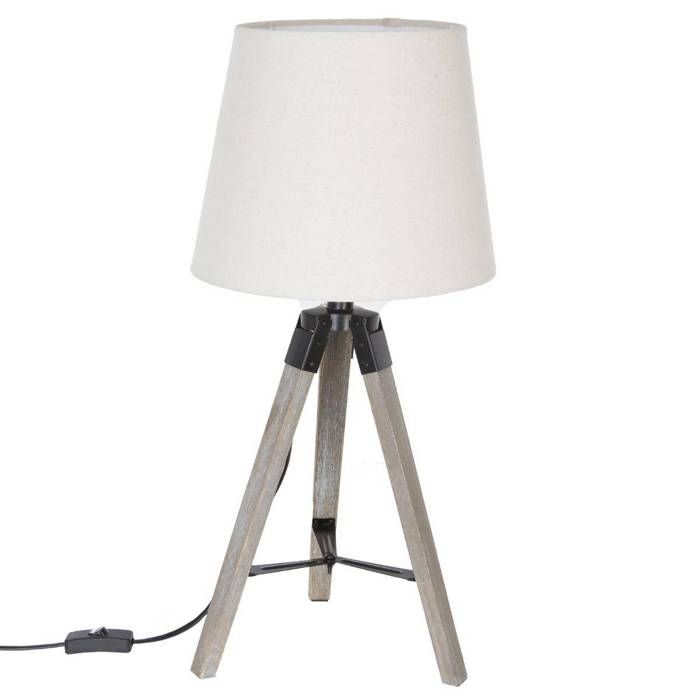 Lampe trépied Runo beige H58cm - Atmosphera Créateur dintérieur
