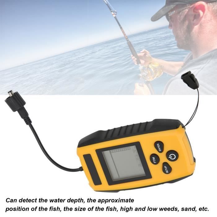 CHANCEUX FF718-W De Poisson Portable Détecteur De Profondeur Cannes à Pêche Trouveur De Poissons Chanceux