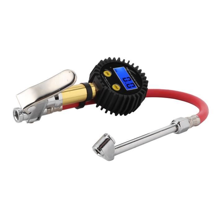 Manomètre Pression Pneus Numérique 200 PSI - Testeur Digital Avec Écran LCD Pour Voiture, Moto, Vélo
