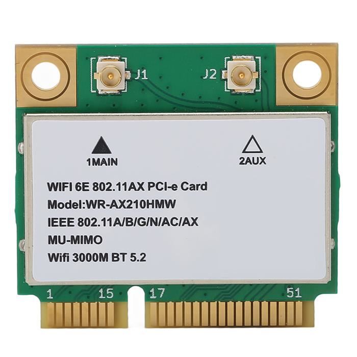 Qiilu carte réseau pour ordinateur portable Carte réseau sans fil 5374M WIFI 6E 5G Triple bande