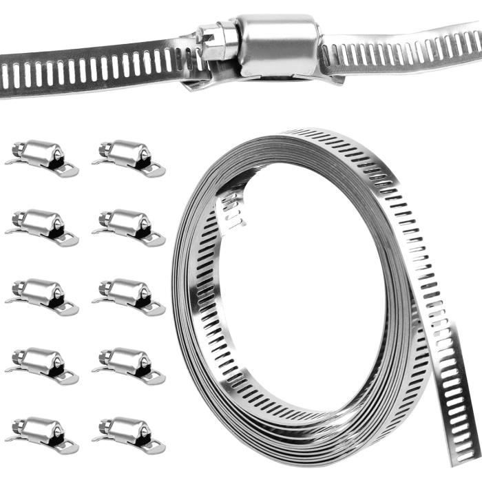 Lot De 10 Colliers De Serrage En Acier Inoxydable V2A Noir 7