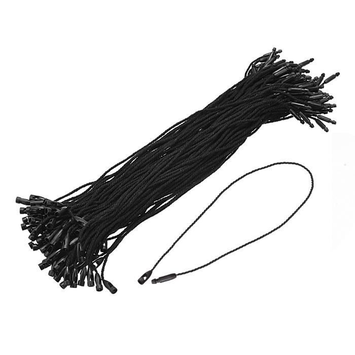 Lot De 200 Attaches D'étiquettes Pour Vêtements - Cordon Polyester 3,9 Pouces Avec épingle - Noir Doré - Pour étiquettes, Tickets, Cadeaux, DIY - 10