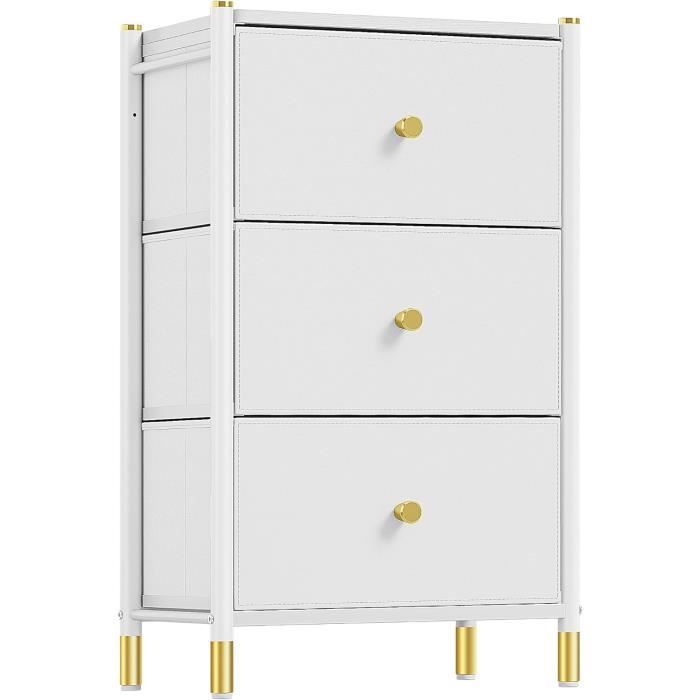 Commode 5 Tiroirs YITAHOME - Rangement Tissu Et Bois 100x58x30cm - Noir - Pour Chambre Ou Salon