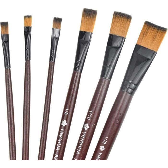 Set De 6 Pinceaux Ronds Paintersisters - Nylon Souple Pour Aquarelle Et Acrylique - Tailles 0 à 10