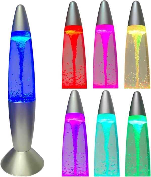 I-TOTAL® - Petite Lampe à Lave LED, Effet Glitter Change De Couleur