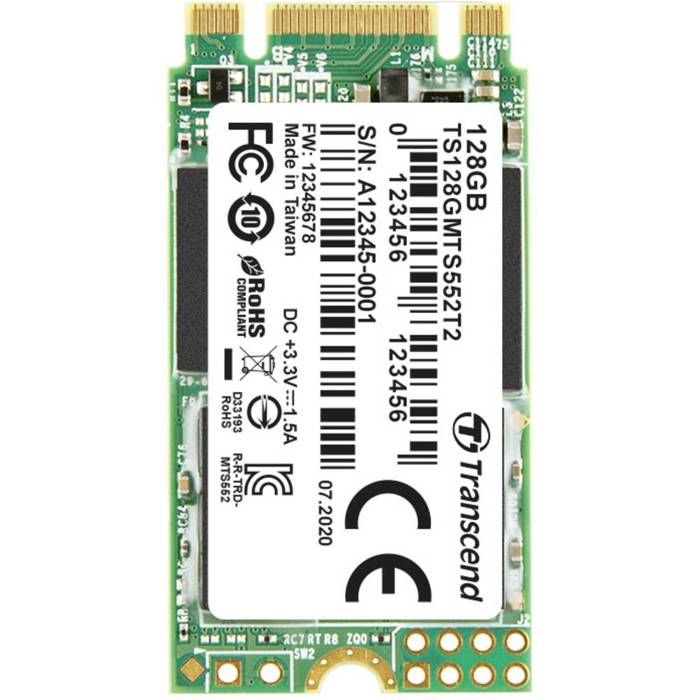 Transcend MTS552T2 SSD interne SATA .2 2242 SATA 6 Gb/ industriel TS128GMTS552T2