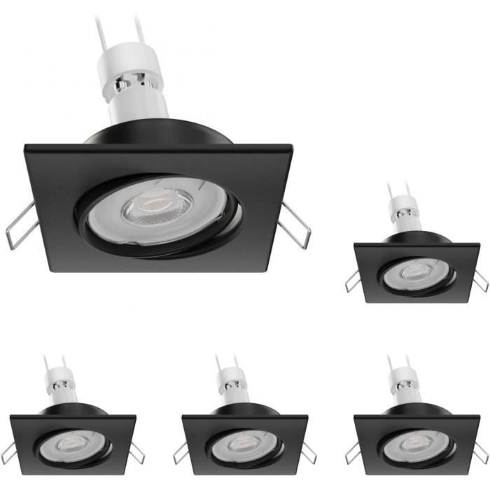 Cadre D’encastrement Pour Spot LED – Noir Mat, Orientable, GU10/GU5.3