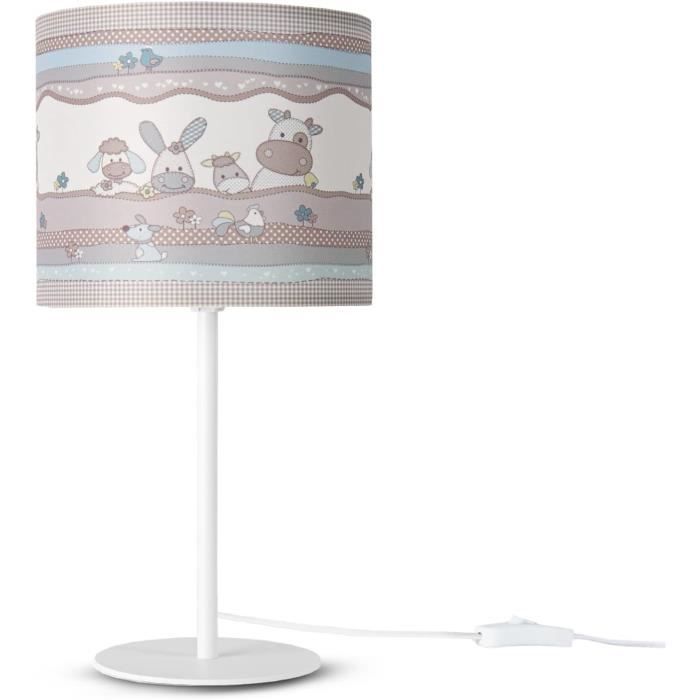 Lampe Table Chambre D'Enfant Lampe Table Bébé Rue Pompiers Abat-Jour