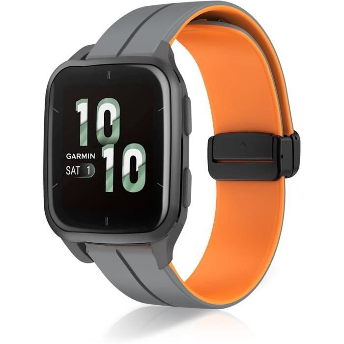 Cinturino In Silicone Morbido 20 Mm Per Garmin Venu Sq 2, Vivomove Sport, Venu 2 Plus, Vivoactive 3 - Nero, Con Sgancio Rapido