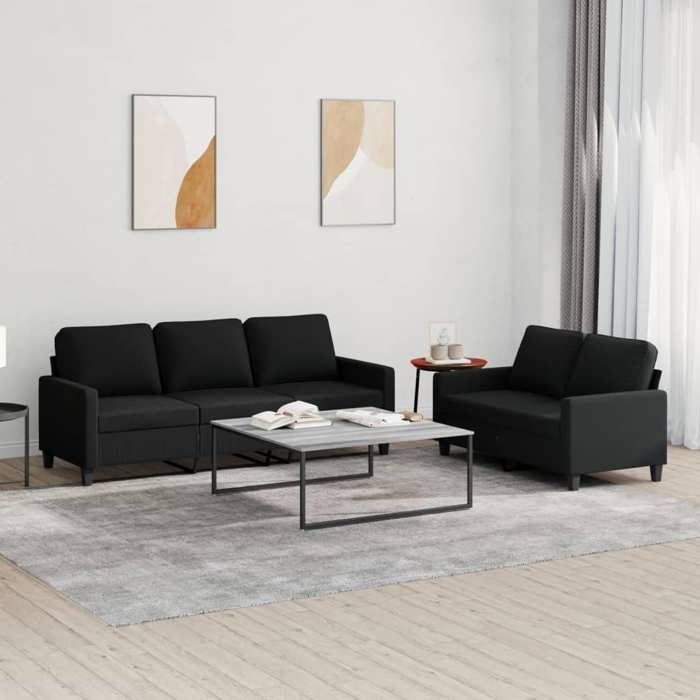 vidaXL Ensemble de canapés 2 pcs avec coussins - vue 3