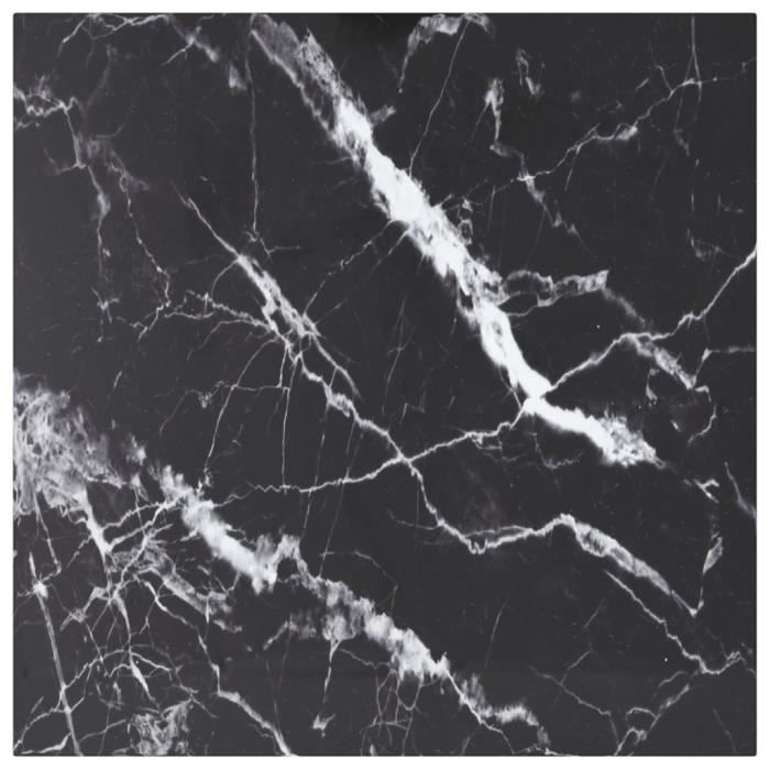 vidaXL Dessus de table Noir 60x60 cm 6mm Verre trempé et design marbre