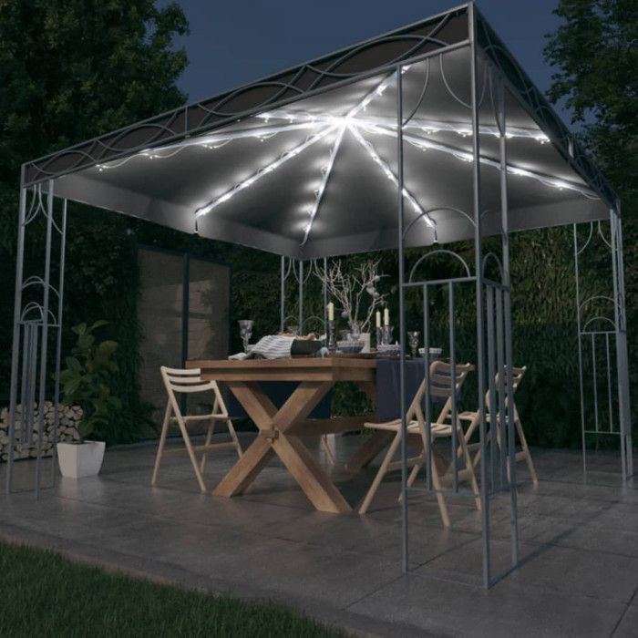 Tonnelle vidaXL 3070339 300x300 cm Guirlande lumineuse LED - vue 2