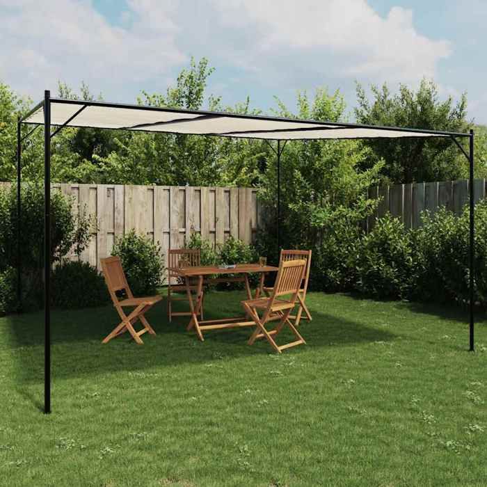 vidaXL Belvédère blanc 4x4 m 180 g/m² tissu et acier 362464