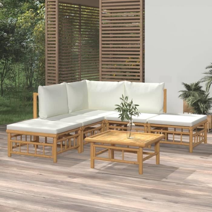 vidaXL Salon Naturel Jardin Bambou - vue 7