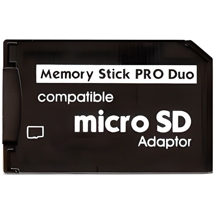 Adaptateur Micro SD Vers Memory Stick PRO Duo - Compatible PSP, Appareils Photo Sony, Handycam - Jusqu'à 64 Go - Plug & Play