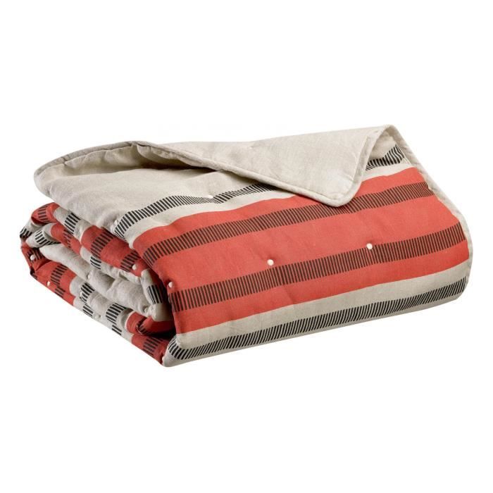 Chemin de lit - VIVARAISE - Zeff Eden - Enveloppe 100% lin - Garnissage 100% polyester - 90 x 240 cm