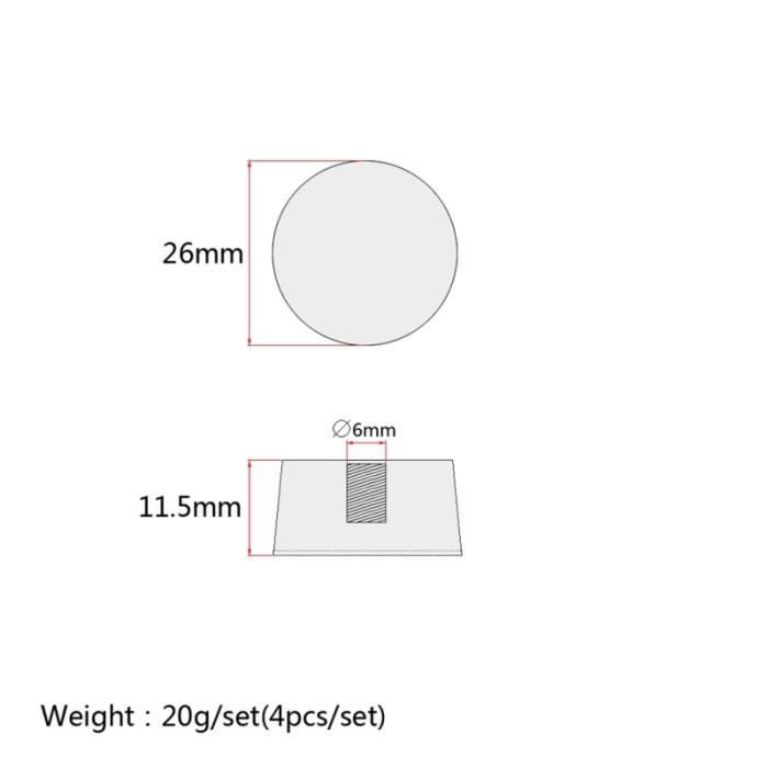 Bouton Potentiomètre 6mm Boutons Potentiomètre QUARKZMAN - Aluminium 6mm X 38mm - Guitare Et équipement Audio - Argent Accessoires Guitare Basse