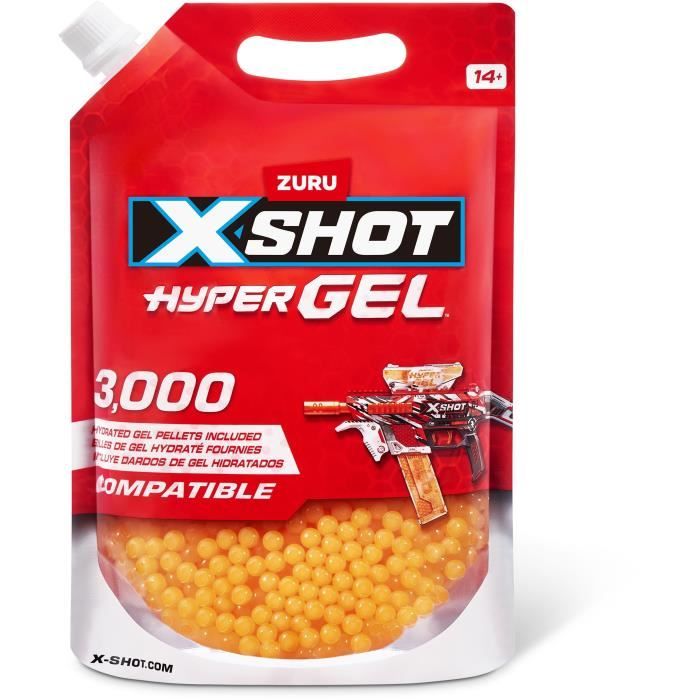 Recharge Hyper Gel ZURU X SHOT Gellet Refill 3000 pastilles prêtes à 'emploi