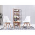 Clara - Lot de 2 chaises scandinave - Blanc - pieds en bois massif design salle à manger salon chambre - 49 x 58 x 82 cm-1