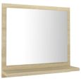 Nouveauté!Miroir Décoratif - Miroir Attrayante salon de salle de bain Blanc et chêne sonoma 40x10,5x37 cm142-1