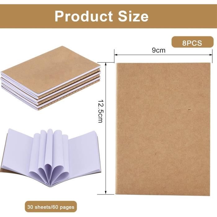 8 Pièces Mini Cahier, Petit Carnet De Notes De Poche, Mini Carnet 12,5X9Cm,  Mini Bloc Note Avec Couverture Kraft, Lot Carnet [u381] - Cdiscount  Beaux-Arts et Loisirs créatifs