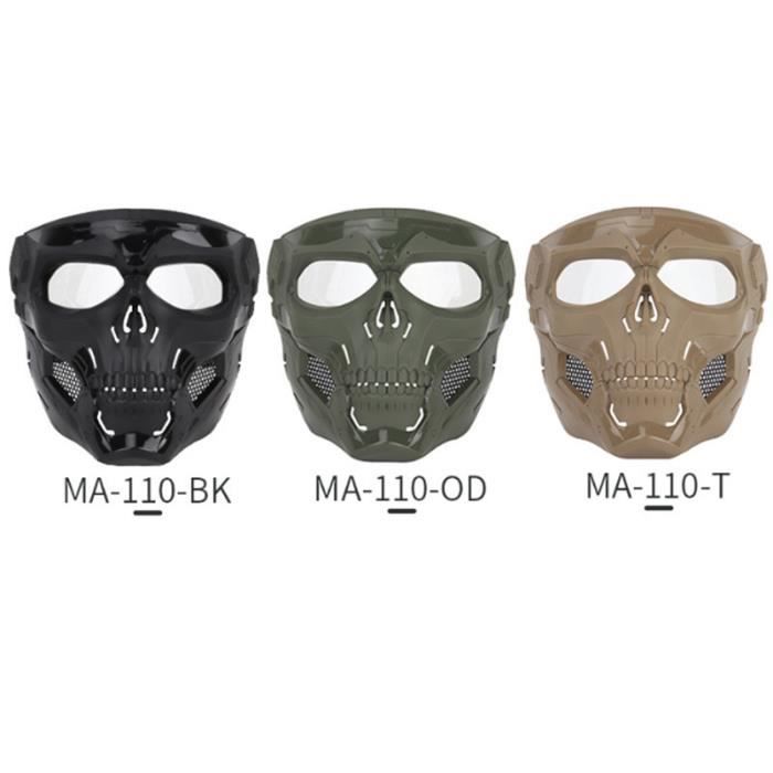 Airsoft Masque métal en acier de maille demi-visage crâne tactique Airsoft  Masque vert pour la protection du visage - Cdiscount Sport