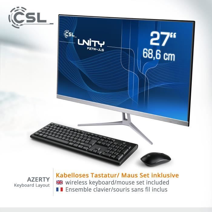 PC Tout-en-Un CSL Unity 27" Full HD - Intel N200, 32Go RAM, 2000Go SSD, Win 11 Pro