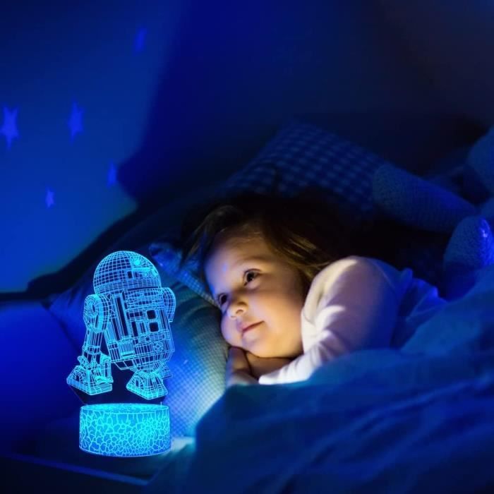 Star Wars Lampe,3D LED Illusion Lampe Avec Télécommande 16 Couleurs  Changemen Noël pour Enfants Garçons Filles Fans Cadeaux : :  Luminaires et Éclairage