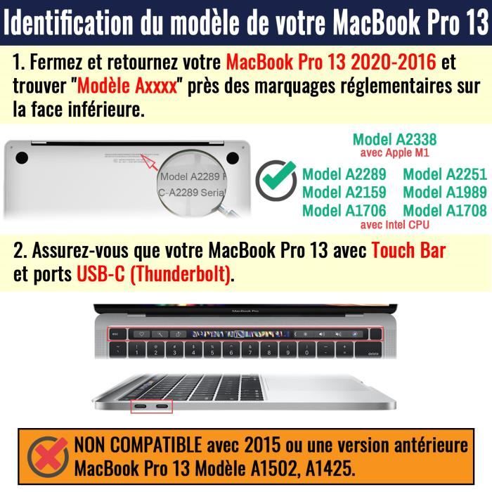 TECOOL Coque Compatible Avec Macbook Air 13 Pouces 2017-2010 (A1466/A1369),  Tran 7445041635652