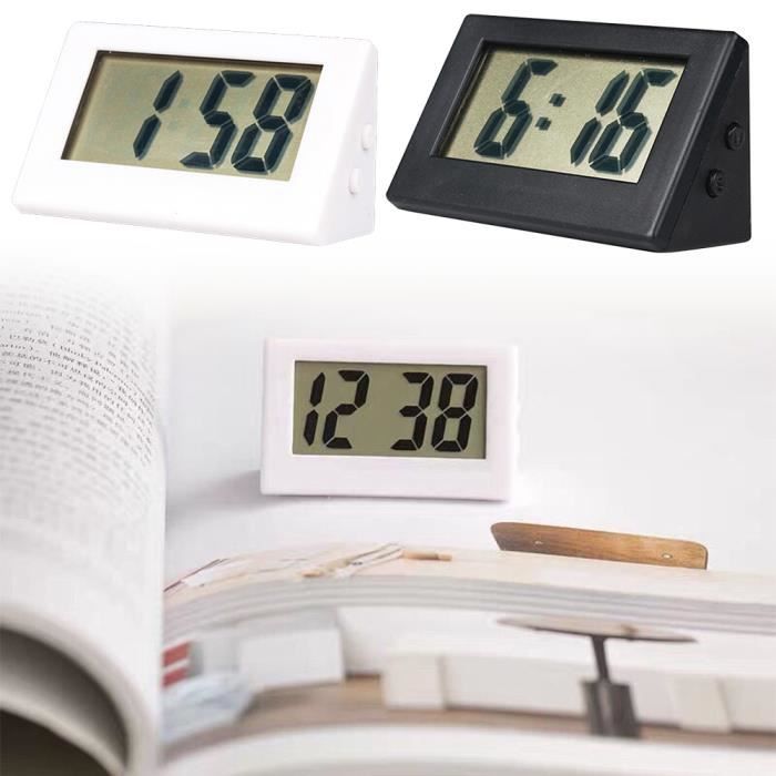 Portable voiture tableau de bord horloge numérique antichoc montre  lumineuse horloge électronique Mini horloges de bureau Le noir - Cdiscount  Maison