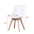 Clara - Lot de 2 chaises scandinave - Blanc - pieds en bois massif design salle à manger salon chambre - 49 x 58 x 82 cm-2