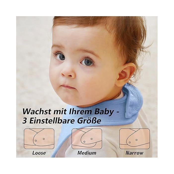 Bavoirs Bébé En Mousseline De Coton - Lot De 6 Couleurs Unisexes - Absorbants Et Réglables Par Pressions
