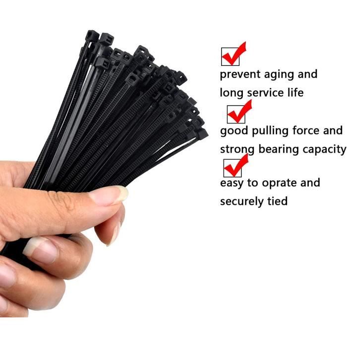 Lot De 100 Attaches De Câble Noires à Visser – Attaches De Câble Jusqu