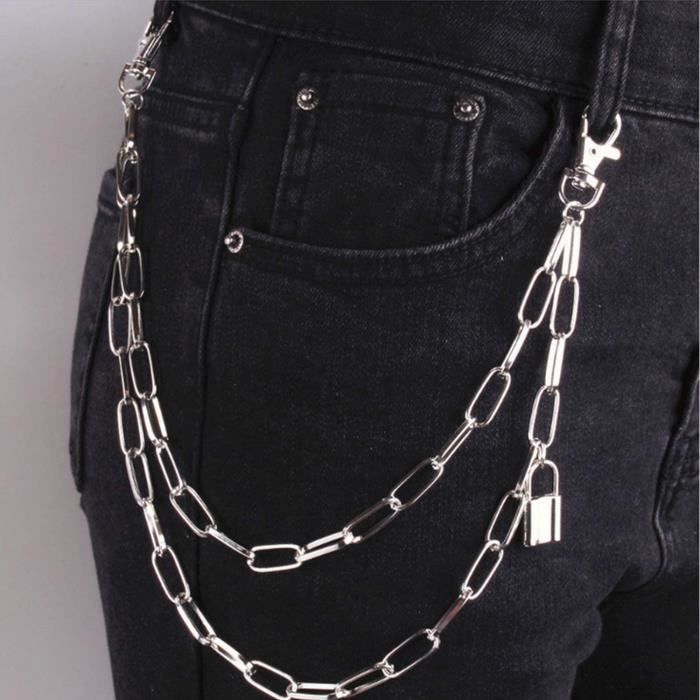 Johotone Lot 5 Chaînes Jeans Punk Métal - Chaîne Pantalon Hip Hop Coeur Papillon Pour Hommes Et Femmes