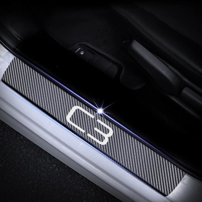 Protections Seuil Portière Citroën C3 Aircross 2017-2024 - 5 Pièces - Antidérapant - Adhésif 3M