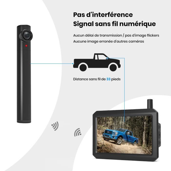 AUTO-VOX TW1 Vraiment caméra de recul sans Fil 720p avec Moniteur HD de 5  Pouces, 5 Min DIY, imperméable IP68 - Cdiscount Auto