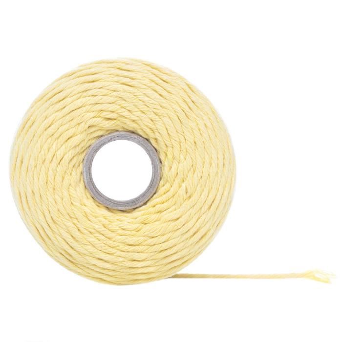 3mm X 200m Cord Macramé Blu | Fil D Coton T Polystr | +/- 0.5 Mm D'Épaissur | Ficll Cordltt Naturl Au Millur Prix