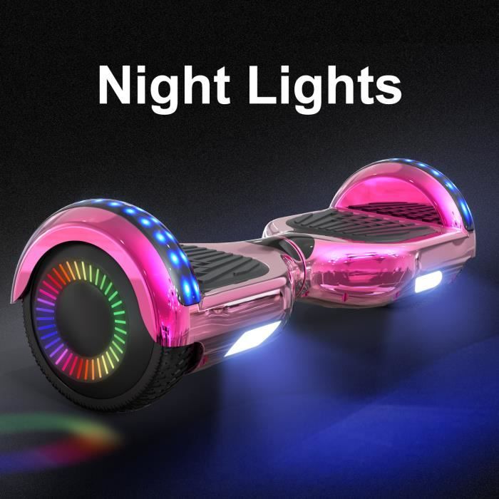Hoverboard 6.5 Pouces GEEKME pour Enfant et Adulte avec Bluetooth Musique LED Roue Clignotante Rose Cdiscount Auto