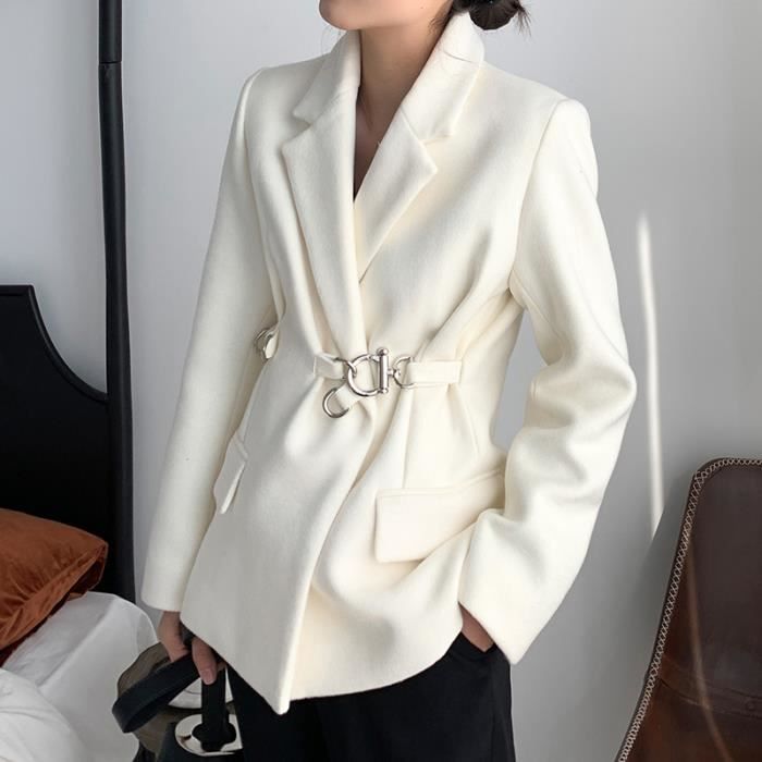 Veste en store laine blanche femme