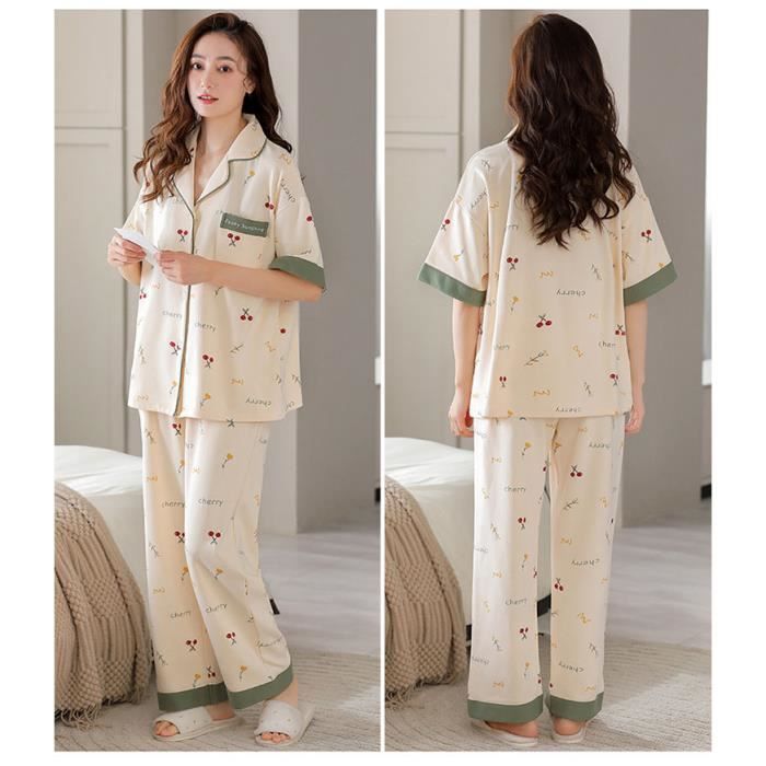 Pyjama femme 3 pieces coton shop